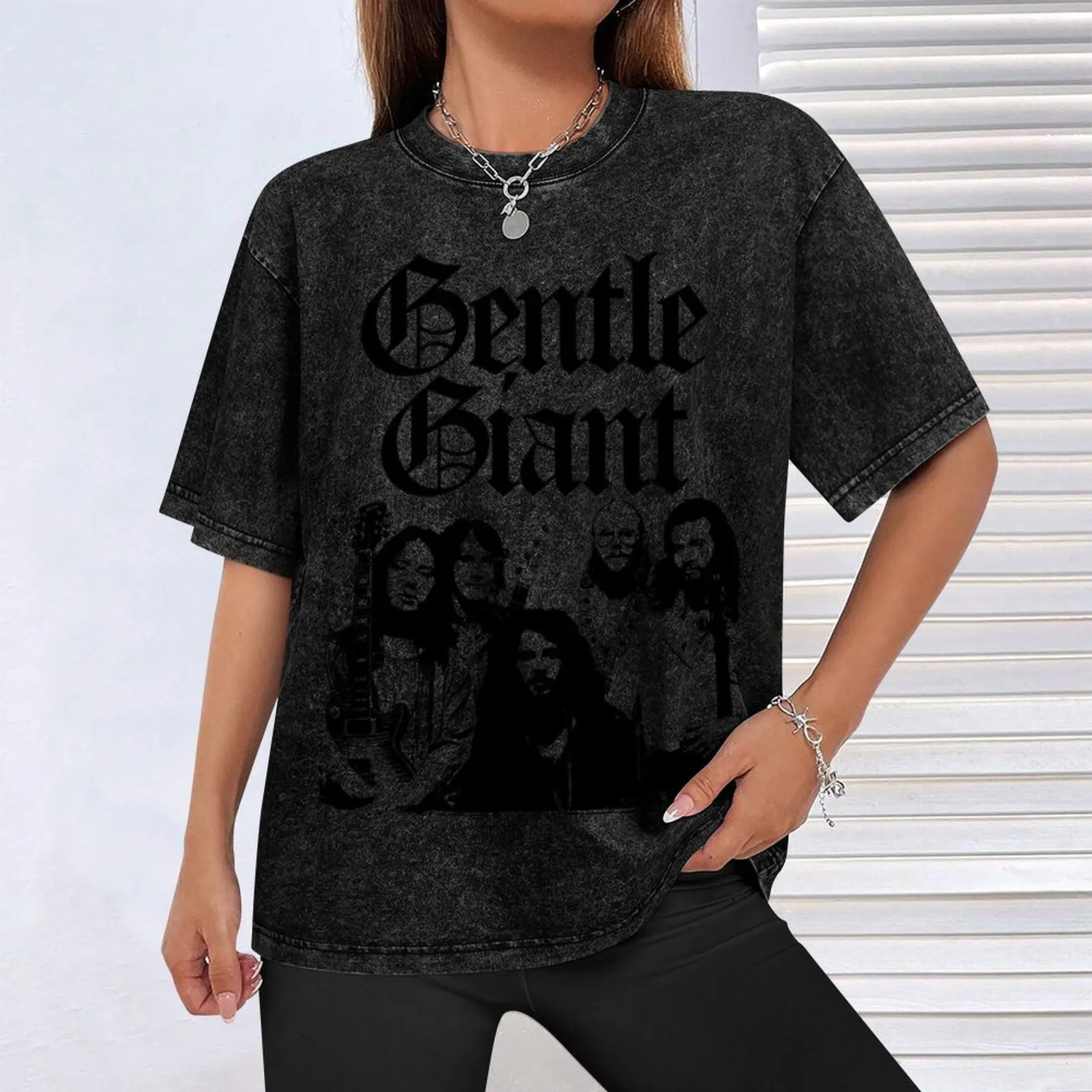 Фото Футболка GENTLE GIANT BAND MERCH, повседневная футболка больших размеров №4