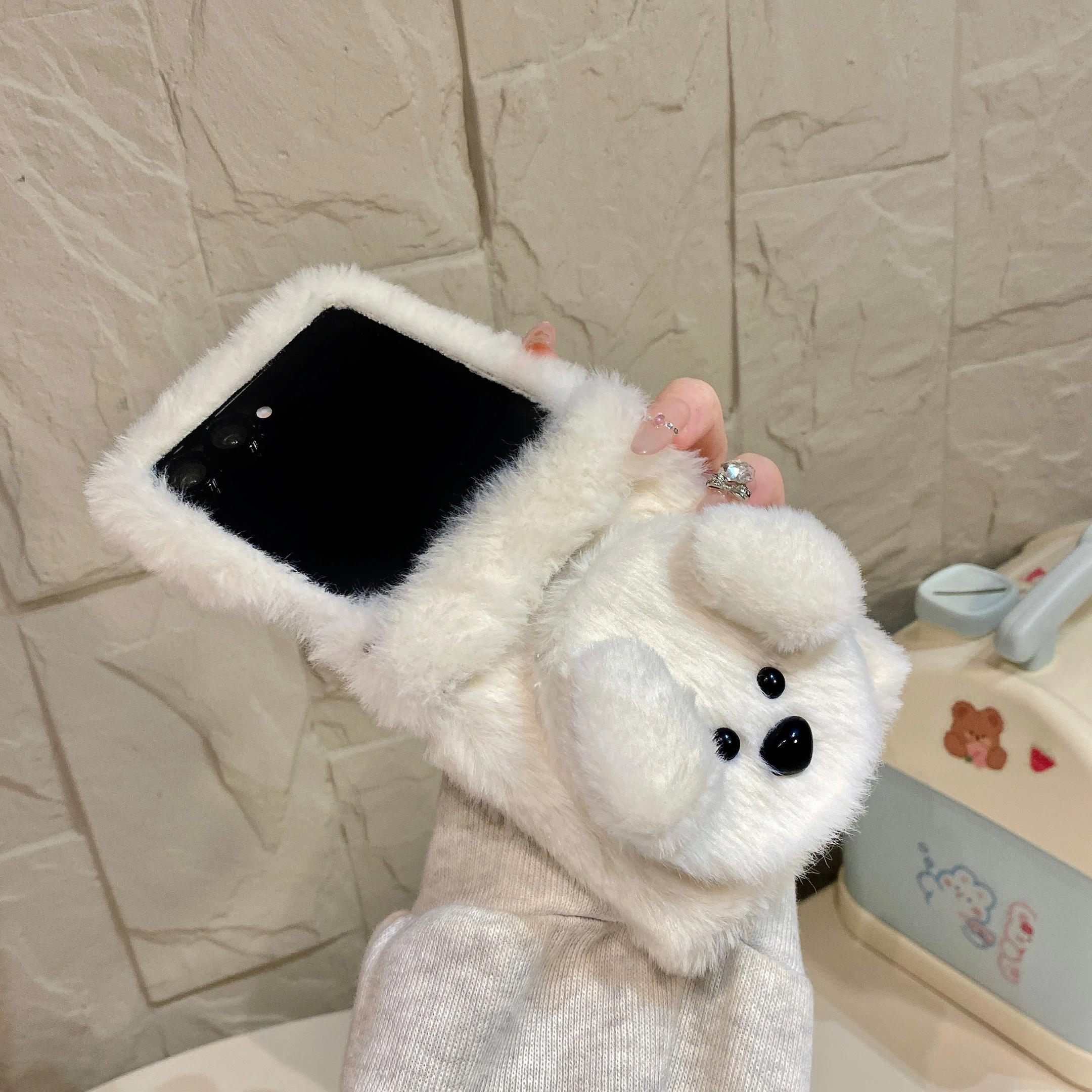Фото Милый пушистый плюшевый чехол для телефона Huawei Nova Flip P50 Pocket2 Pura X с подвесным ремешком, совместимый чехол. №4