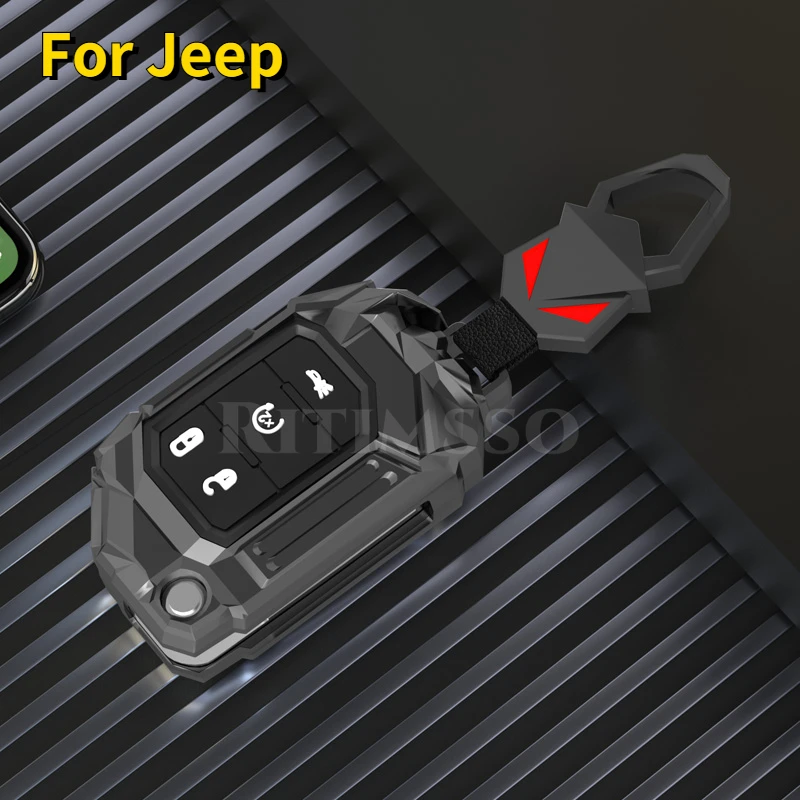 

Чехол для автомобильного ключа из сплава с 2/3/4 кнопками, чехол для Jeep Wrangler JL TJ Gladiator JT 2018 2019, чехол для дистанционного ключа без ключа, чехол, аксессуары для автомобиля