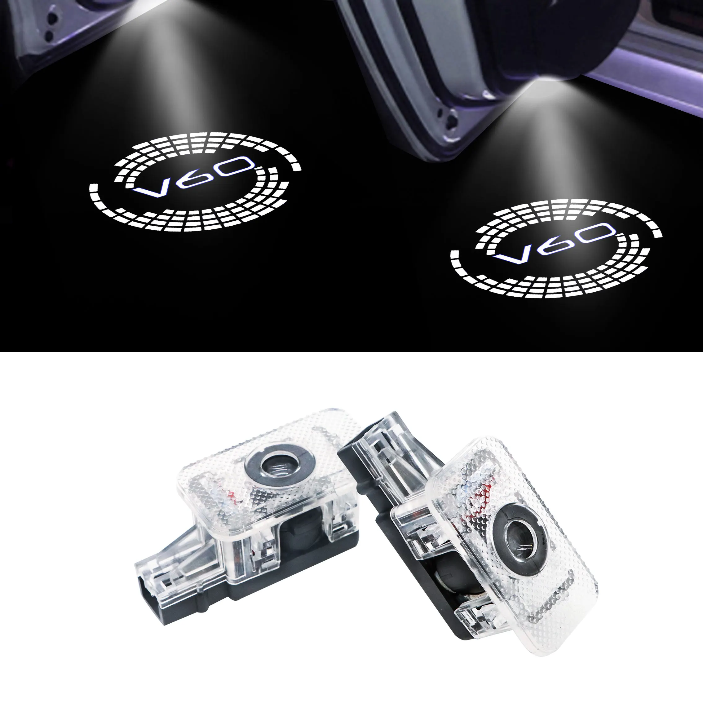 

2Pcs Car Door Welcome Light Logo For Volvo V60 LED Laser Projector Lamp Ghost Shadow Light Car Door Light 2Pcs Car Door Welcome