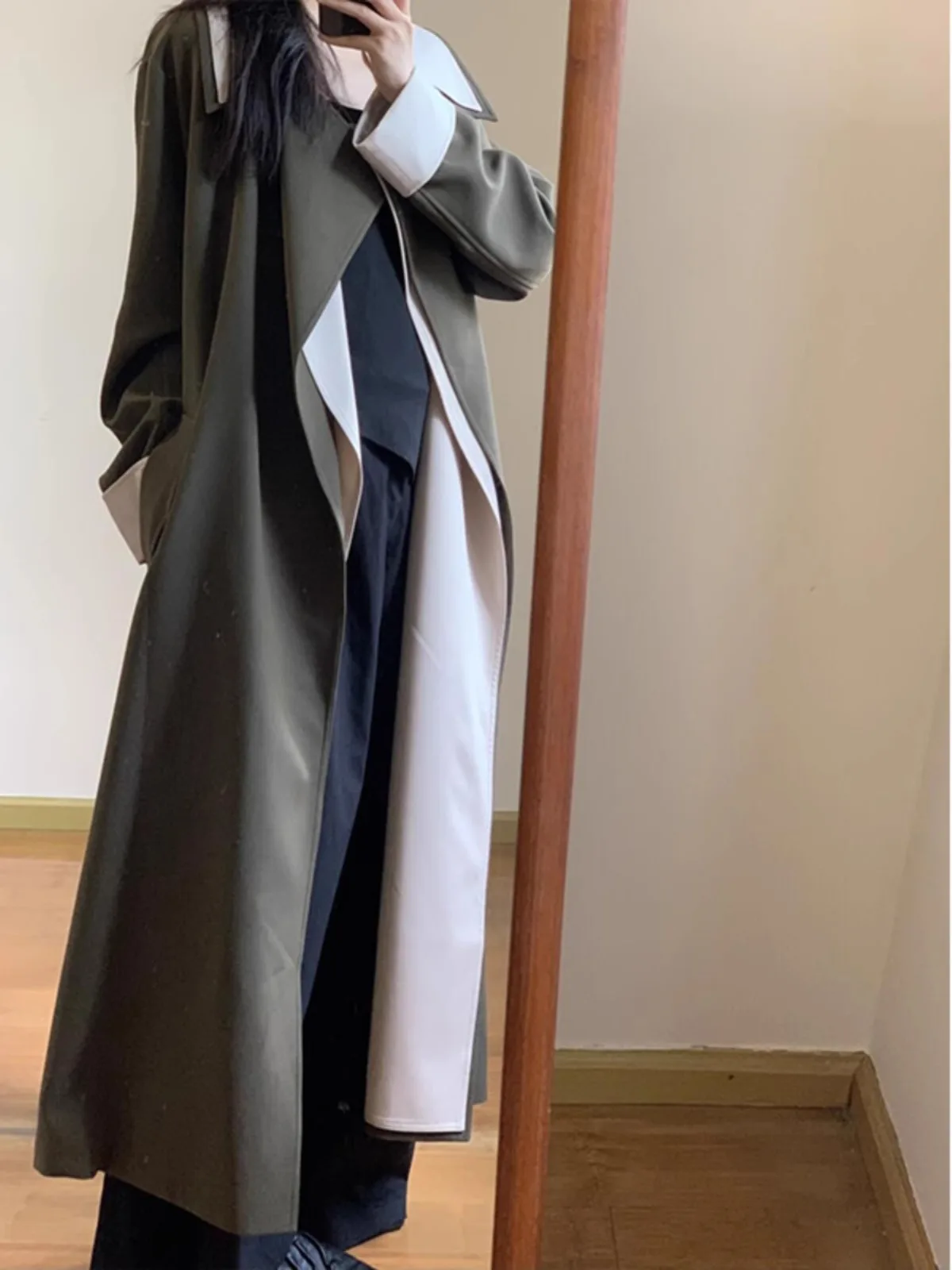 МК и Ур. Bv французский длинный плащ из двух предметов женский осенний новый