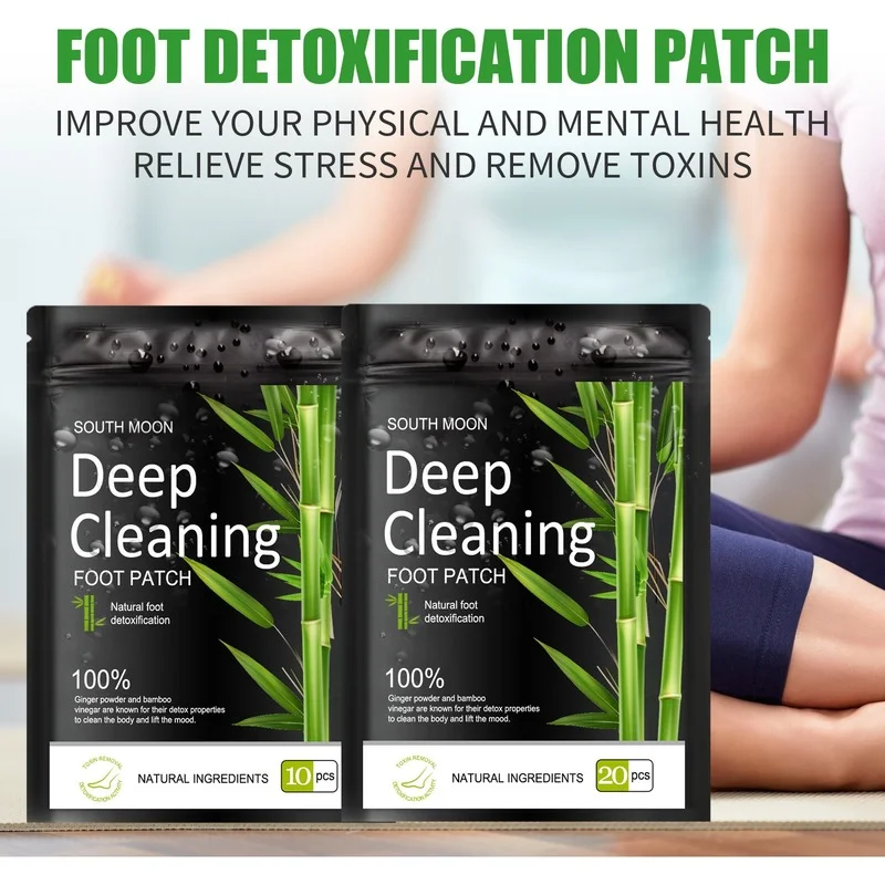 

10pcs Detox Foot Patch Stress Relief Deep Sleep Bamboo Vinegar Ginger Feet Treatment Body Toxins Cleansing Herbal Foot Patch