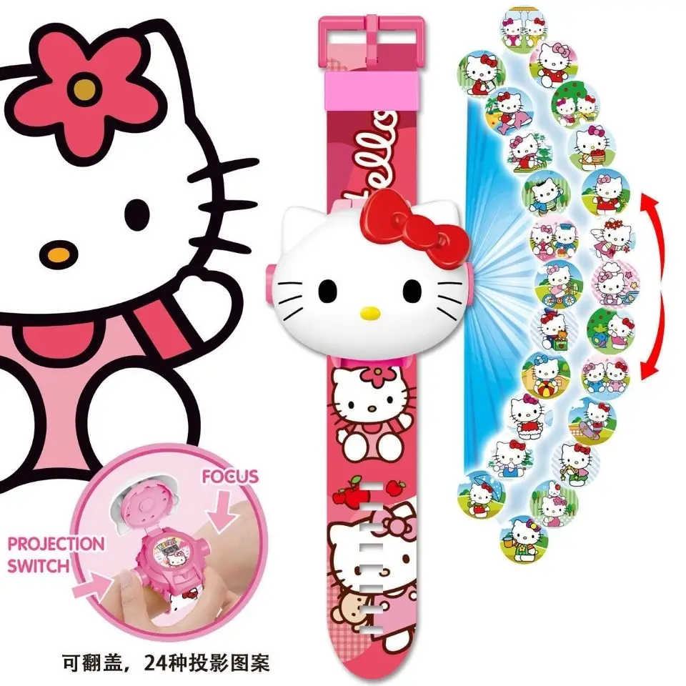 

hello kitty cute cat cartoon projection cartoon watch hello kitty cat watch library children gift