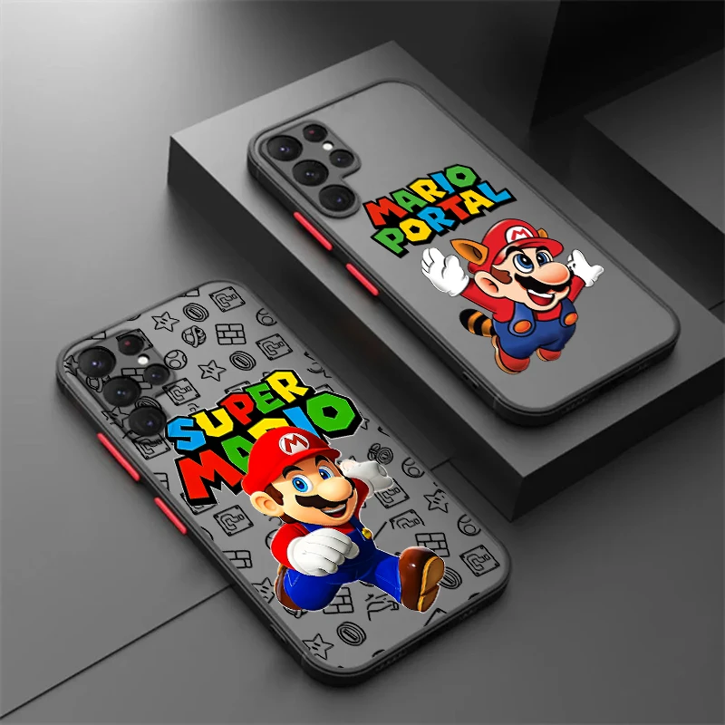 Supers M-Marios милый искусство матовый полупрозрачный для Samsung Galaxy S24 S23 S22 S21 S20 FE S10 S9 S8 Plus