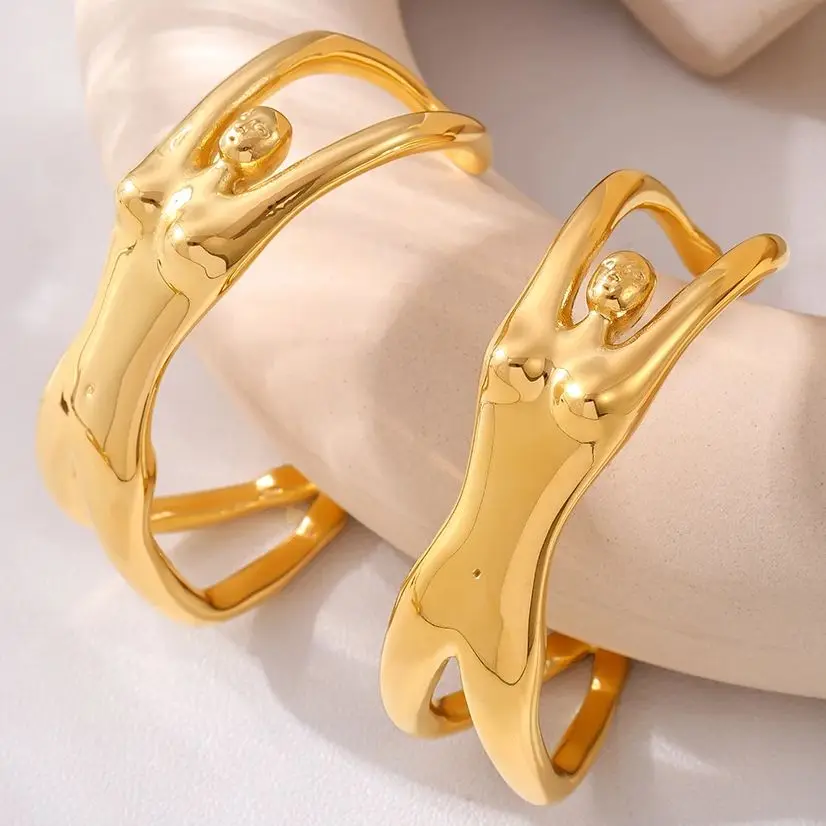 Креативный дизайн женские браслеты-манжеты из нержавеющей стали для женщин