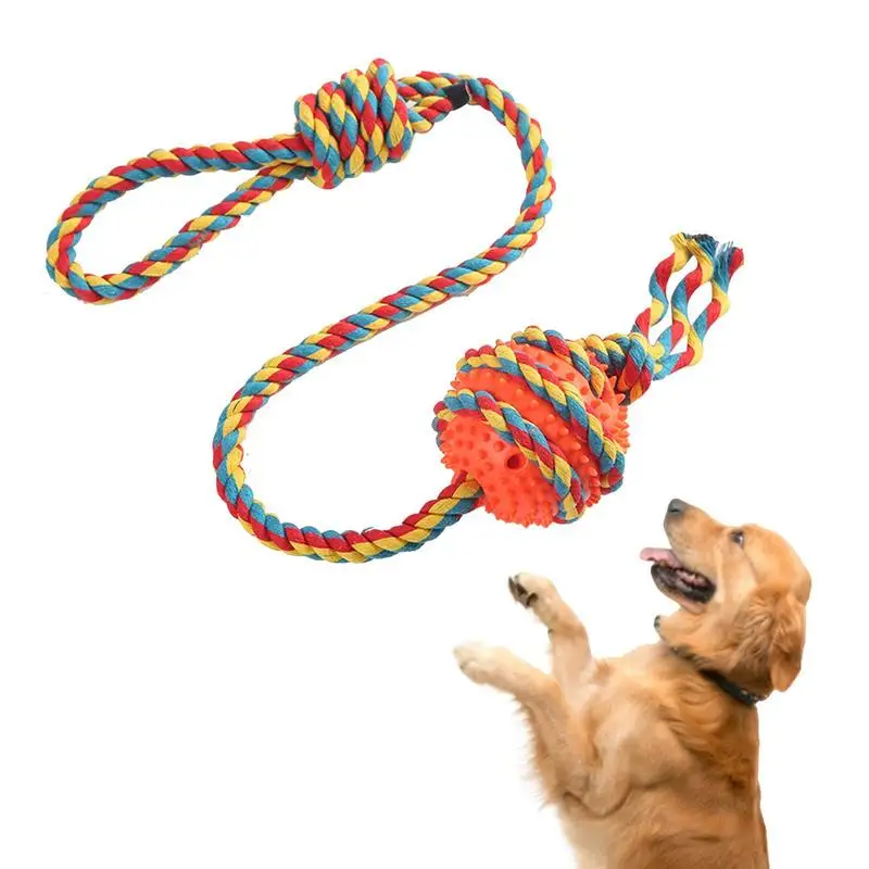

Dog Teething Toys Dog Enrichment Toys Wolfhound Toys Rope And Ball Design Stimulate Chewing Satisfying To Gnaw For Little Puppy