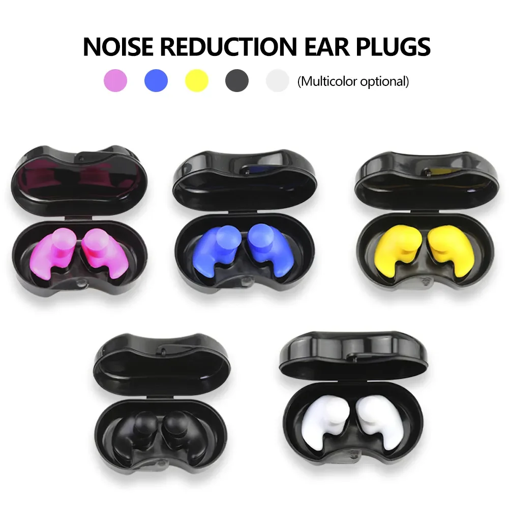 

Free Shipping Pair Soft Silicone Waterproof Earplugs Diving Water Sports Swimming Ear Plug With Box Dust-Proof Noise Reduction E