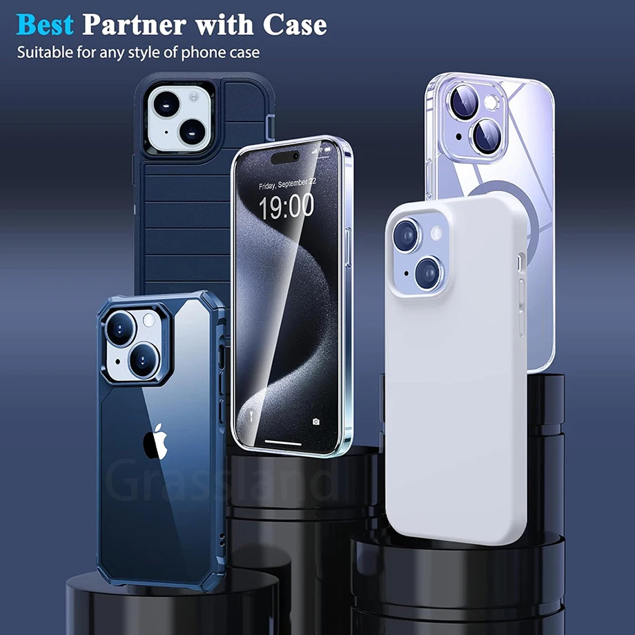 4 шт. закаленное стекло для iPhone 15 14 13 12 11 Pro Max, Защита экрана для iPhone 6 7 8 Plus X XS Max XR, защитная стеклянная пленка (art.: 3920c433a0259) - 3920c433a0259