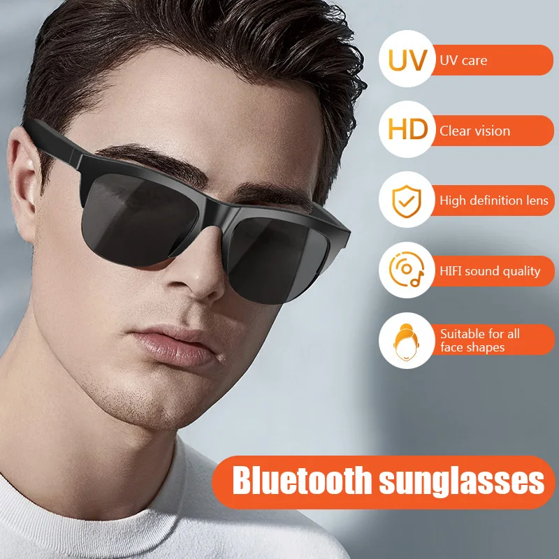 

New F06 Smart Bluetooth 5.3 Glasses Anti-Blu-ray Stereo Double Speaker Touch Wireless Bluetooth Sunglasses HiFi Sound Quality