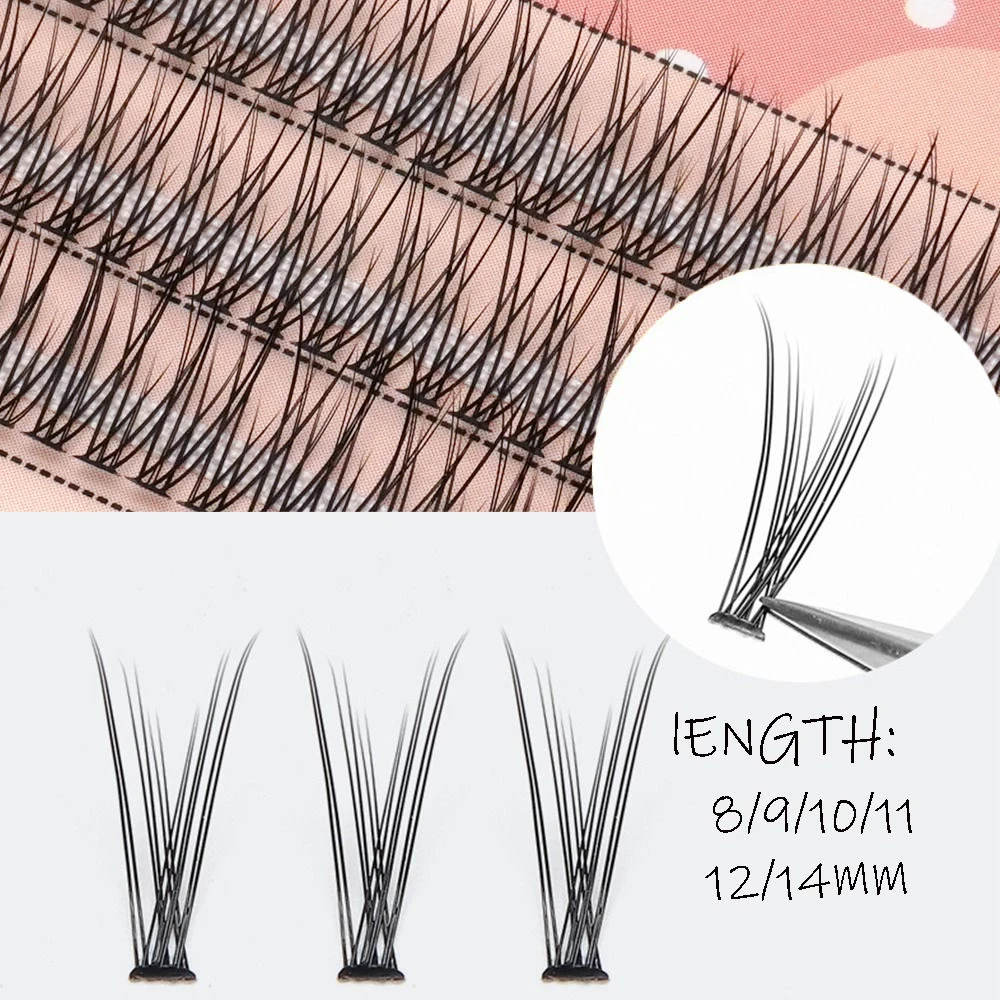 ANLINNET 120 кластеры/коробка ресницы рыбий хвост натуральные блестящие мягкие