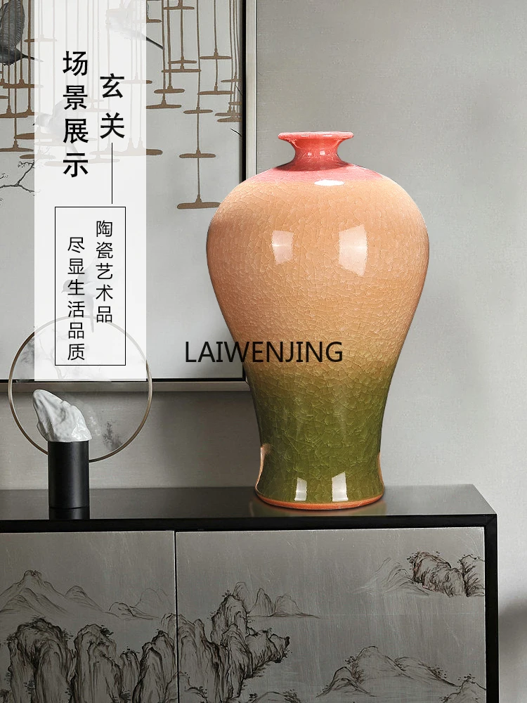 Керамическая ваза LYN Jingdezhen орнамент Sanyang Kaitai ручной работы