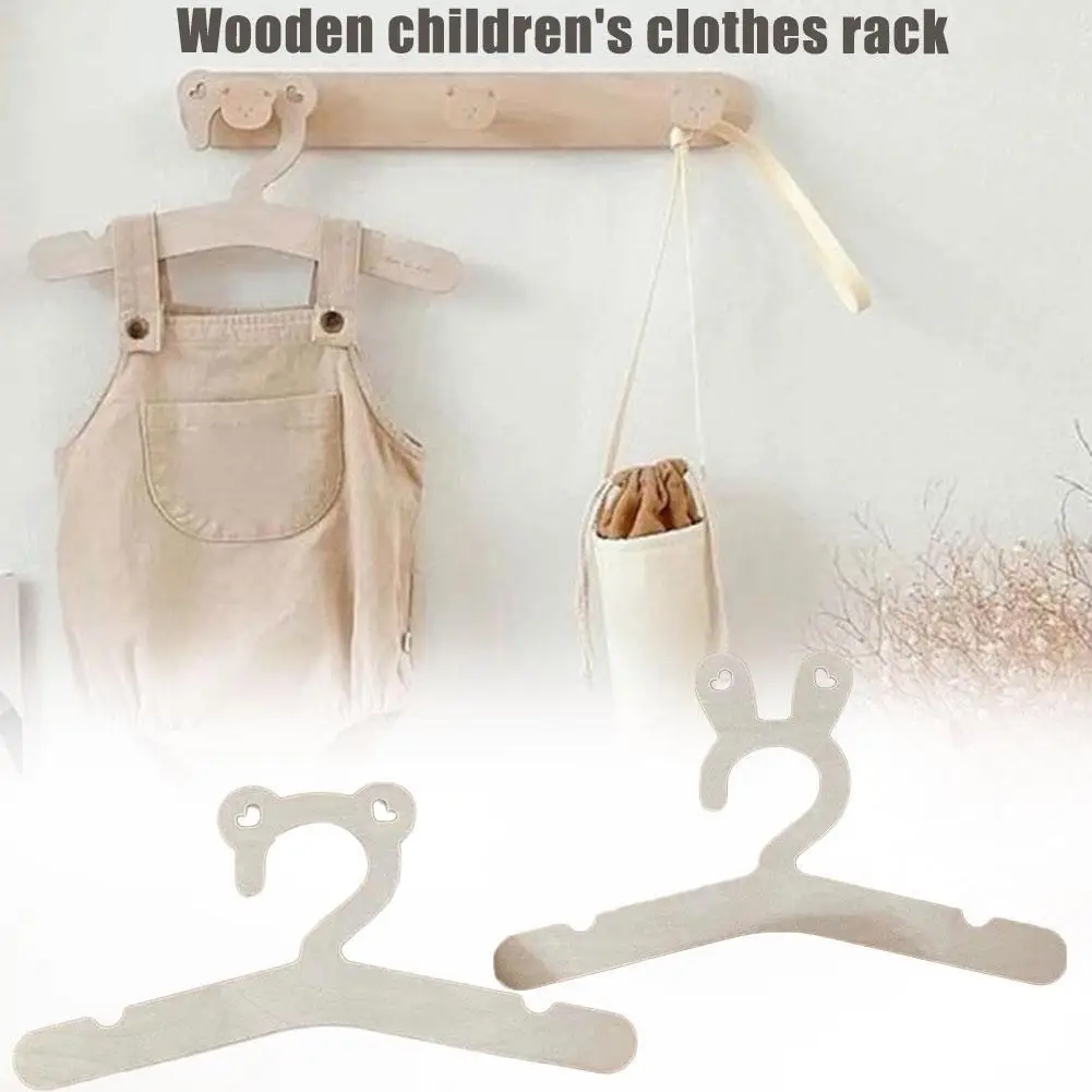 

5pcs Wooden Children Clothes Hanger Closet Organizer Display Portable Room Hanger Hangers Decoration Kids Clothes Z7x1
