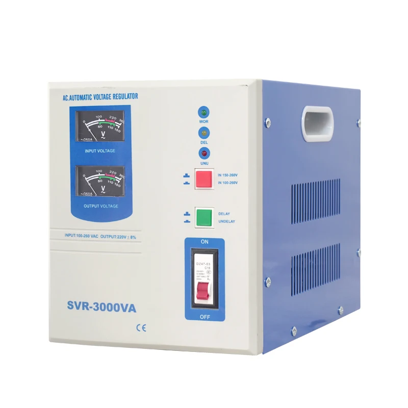 Фото Промышленный однофазный стабилизатор напряжения (AVR) 5 кВА 220 В с широким диапазоном входного напряжения для бытовой техники, офисов и магазинов в зонах низковольтного электроснабжения №2