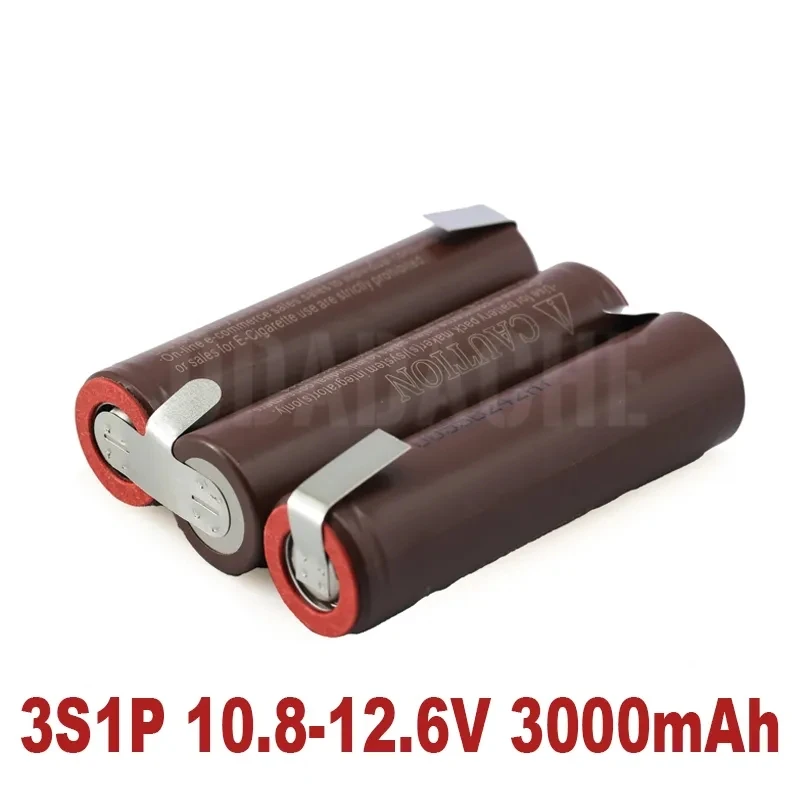 

3S 4S 5S 6S 18650 HG2 3000mAh 6000mAh 30A Lithium Battery Soldering for 10.8V 12V 16.8V 18V 21V 25V Screwdriver Battery