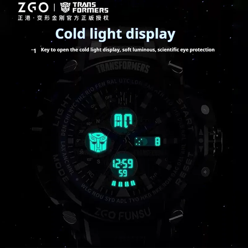 Электронные водонепроницаемые часы-трансформеры мужские светящиеся спортивные