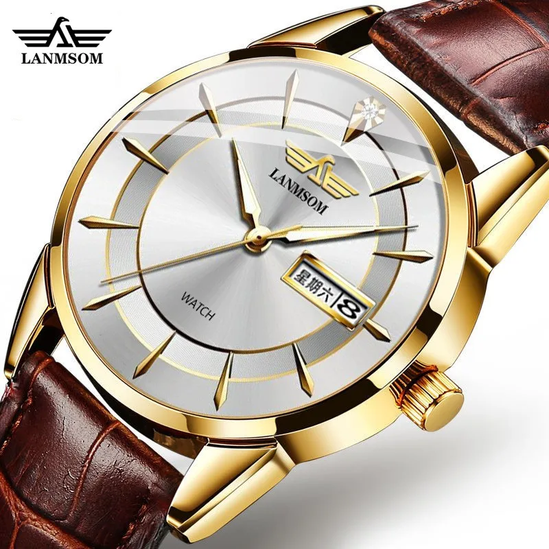 

Высококачественные мужские часы, простые супер тонкие светящиеся мужские часы с двойным календарем, водонепроницаемые повседневные делов...