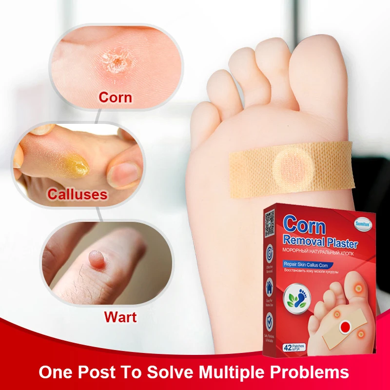 

42 шт., пластыри для ухода за ногами, против бородавок