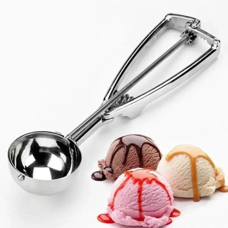 

Ice Cream Scoop Kitchen Tools Stainless Steel Spring Handle Mash Potato Watermelon Ball Scoop Home Kitchen Accessories