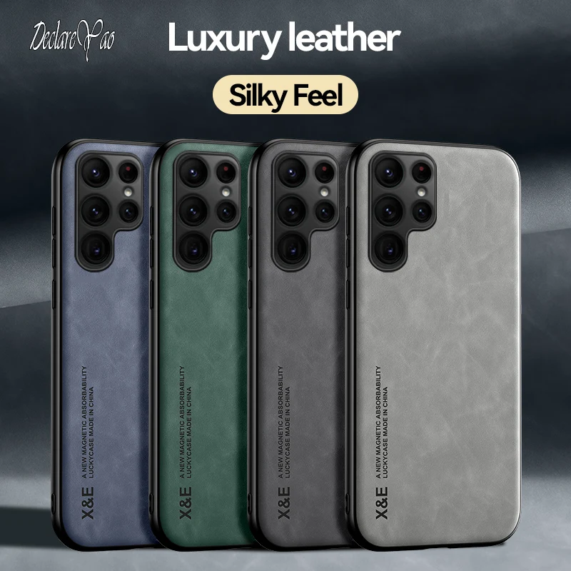 

Cover For Samsung S23 S22 S21 S20 Ultra FE Cases DECLAREYAO Skin Slim Suede Leaher Hard Coque For Galaxy S10 S9 S8 S23 Plus Case