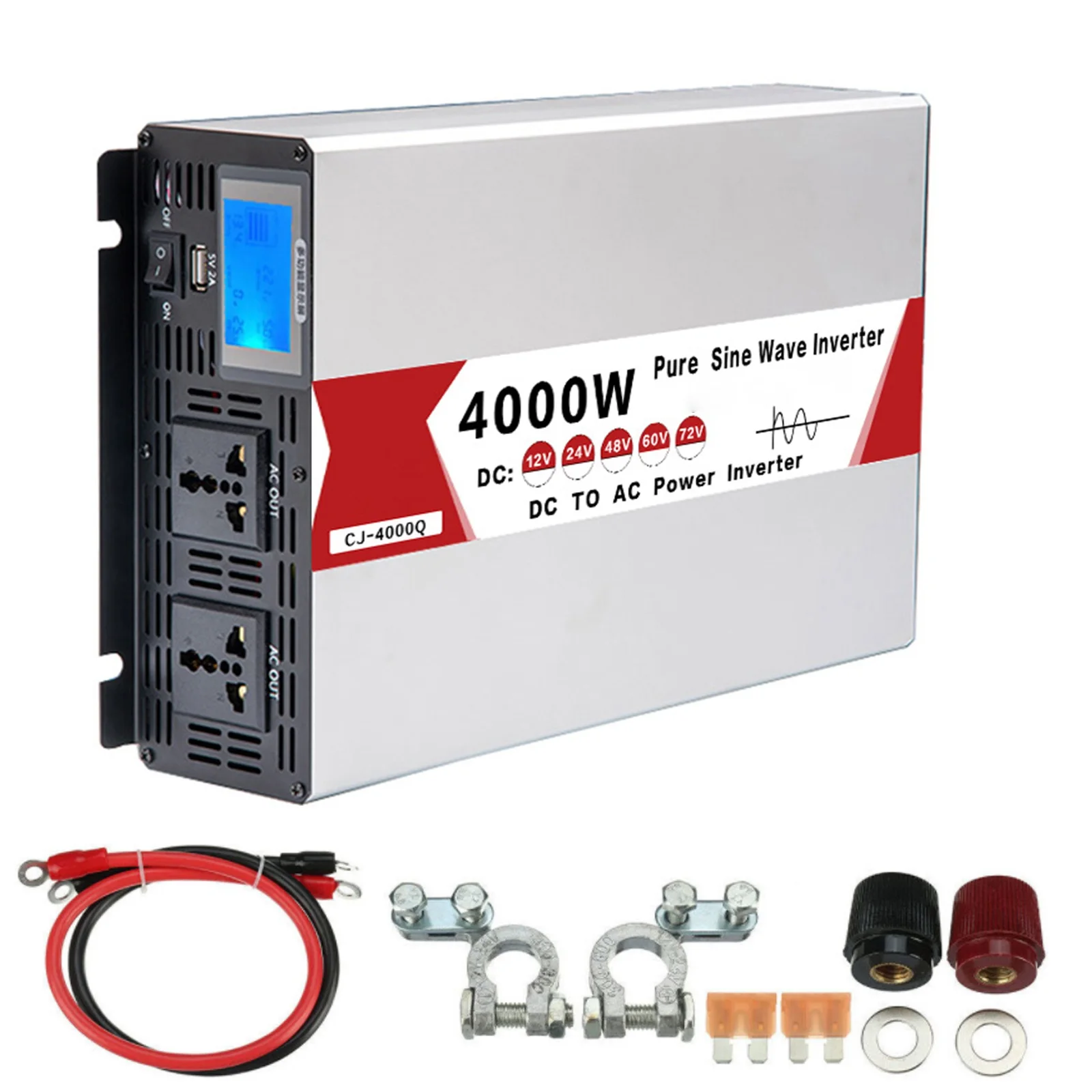 

Inverter Off Grid Peak Power 4000W Max 12V 24V 48V 60V Pure Sine Wave Inverter Rated Power 2000W 220V Solar Inverters 50Hz