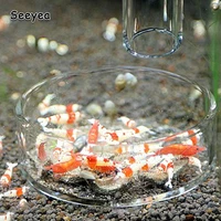 aquarium feeder bowls clear glass tray shrimp feeding food round container fish tank feeding cup tropical fish ratfish seeyea
