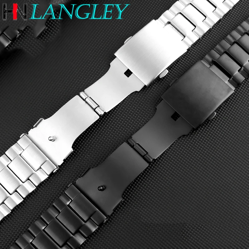 26mm Width Stainless Steel Watch Strap Male Big Men Watch Band for DZ7333 DZ4344 Black Gold Steel Strap Watch Chain for DZ Watch