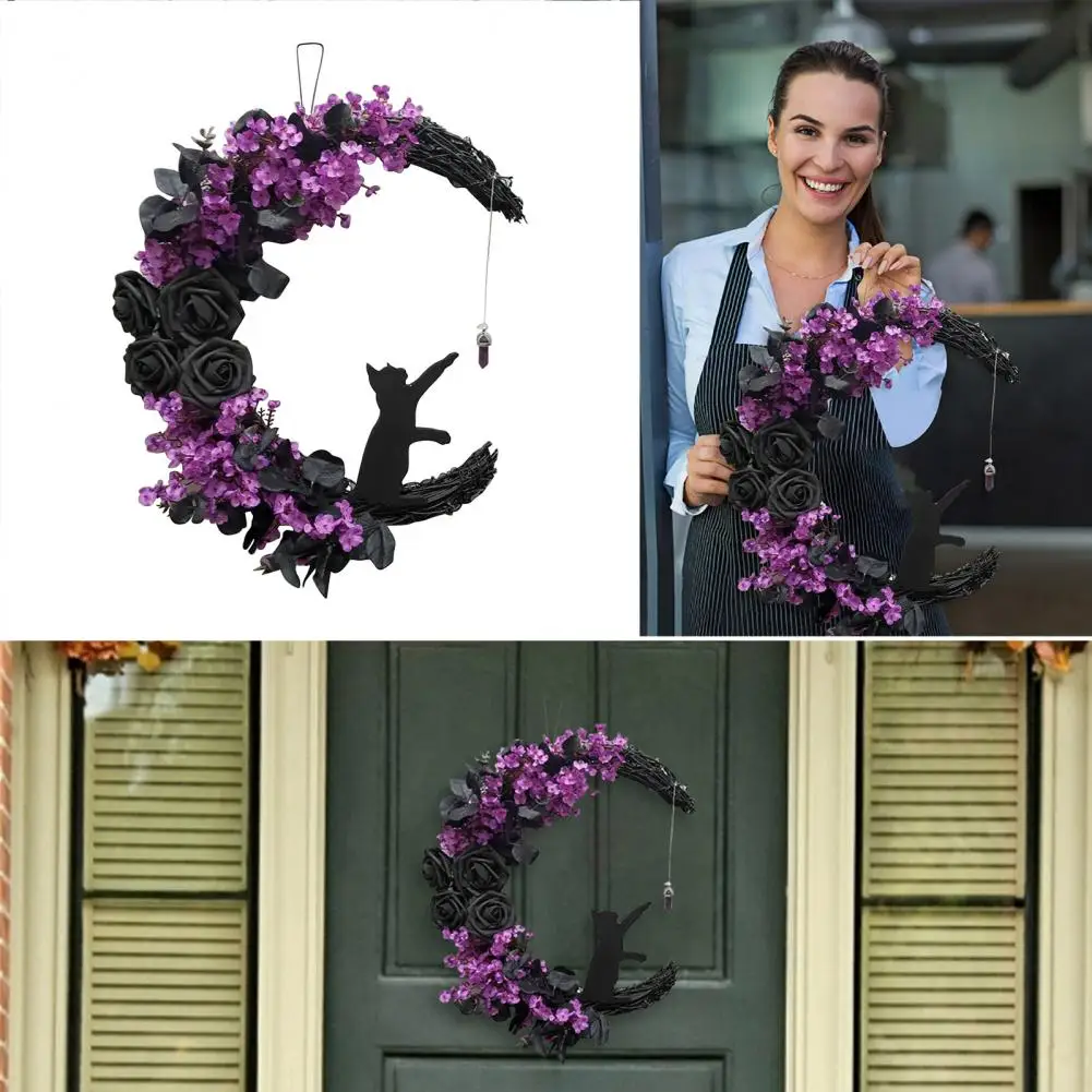 

Гирлянда в форме полумесяца с котом, изящная яркая гирлянда в форме полумесяца для сада