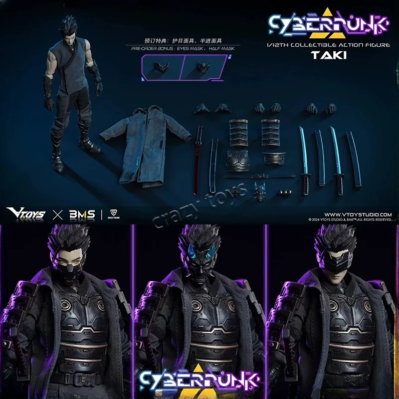 Фото В наличии: VTOYS BMS CF VSD010 Маска Самурая Таки Ханья, 6-дюймовая подвижная аниме-фигурка солдата, полный комплект игрушек №2