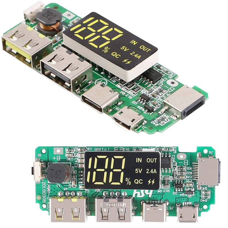

2Pcs Dual USB 5V 2.4A Mini/Type-C USB Mobile Power Bank 18650 Charging Module Lithium Battery Charger Board Protection