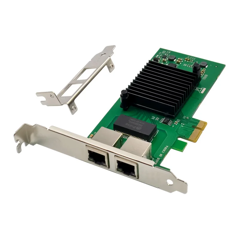 2 Port PCIE X1 1000M PCI-e Gigabit Ethernet Dual Ports RJ45 I340 Lan Network Card Chip Intel 82580 Networking Server I340T2 i340