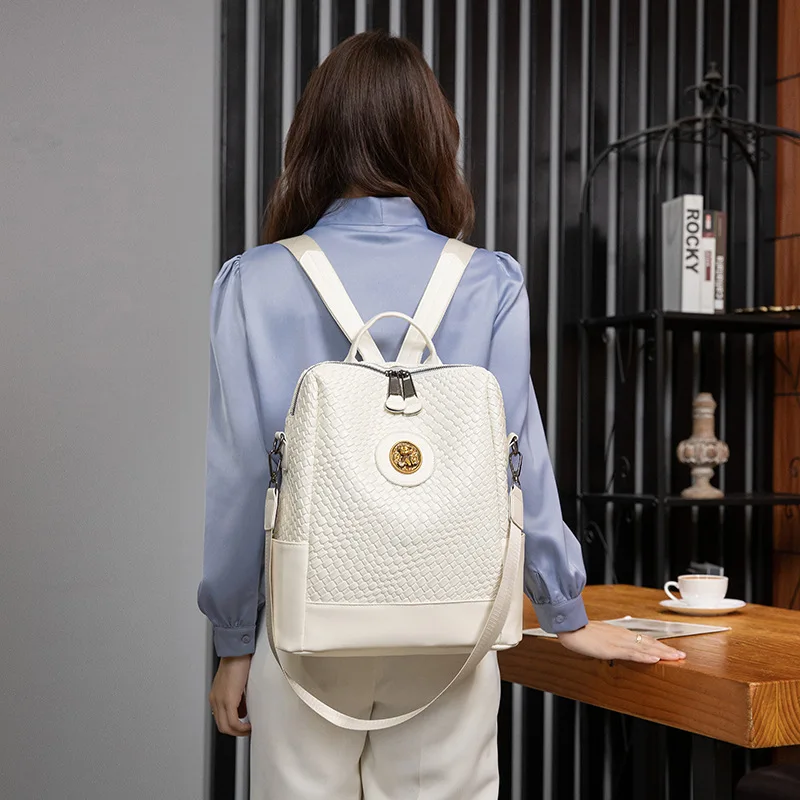 Женский дизайнерский рюкзак модный простой из мягкой кожи вместительные