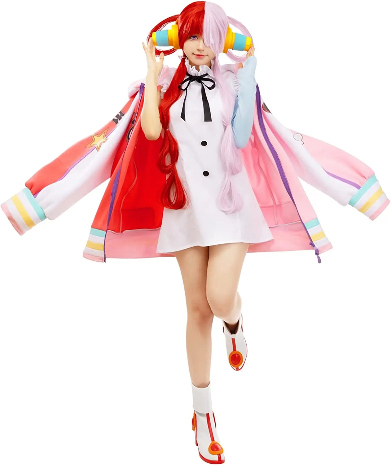 

Uta Cosplay Costume Anime Red Shanks's Daughter Uta Long Jacket Coat Dress Suit with Accessories