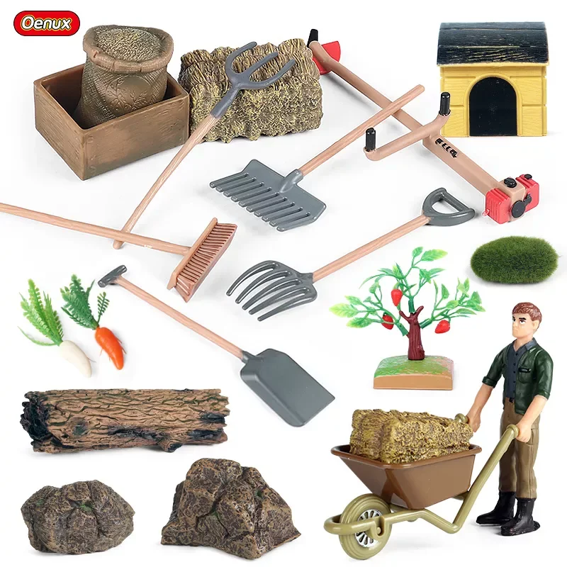 

Farm Scene Series Animals Model Simulation Home Decoration Palm Trees Shove Action Figures Figurine Miniature Cute Kid Toy