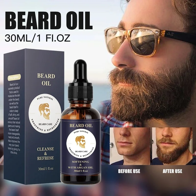 

Men's Beard Growth Oil Hair Growth Essence Oil Naturally Promotes Hair Growth, Nourishes and Strengthens Professional Beard Care