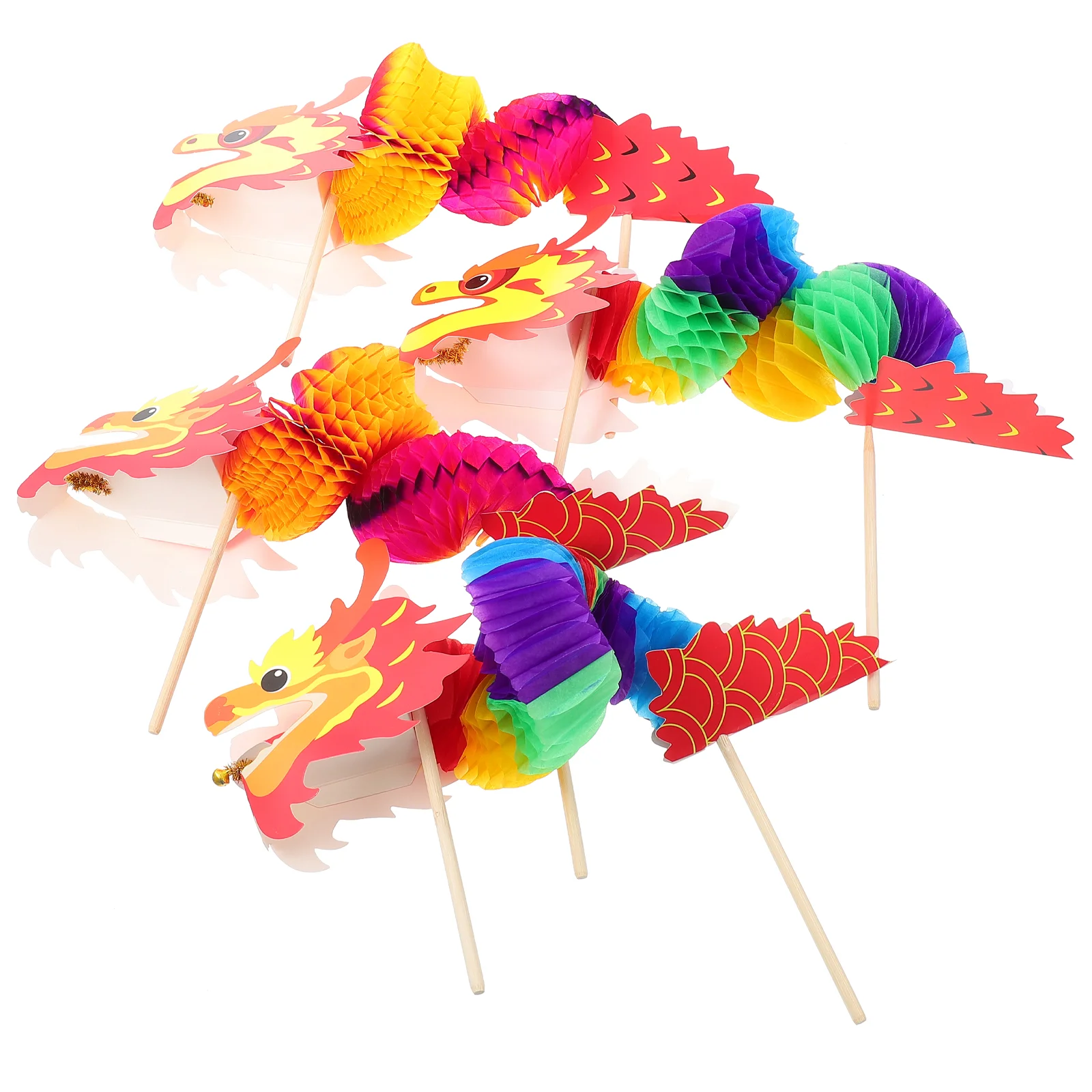 

Dragon Paper Chinese Diy Craft Year New Garland Decoration Puppet Tissue Crafts Material Artshandheld Hanging Traditional