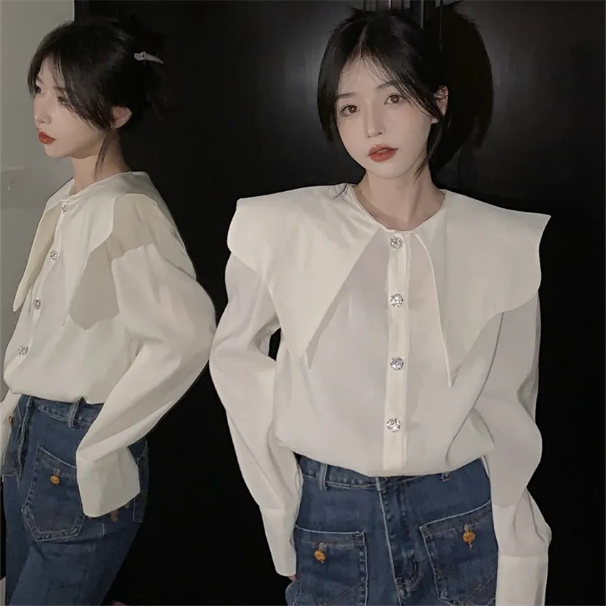 

Korean Clothes Long Sleeve Shirt Women Camisa Blanca Mujer Blusas Mujer De Moda 2022 Spring White Shirts For Women Chemise Femme