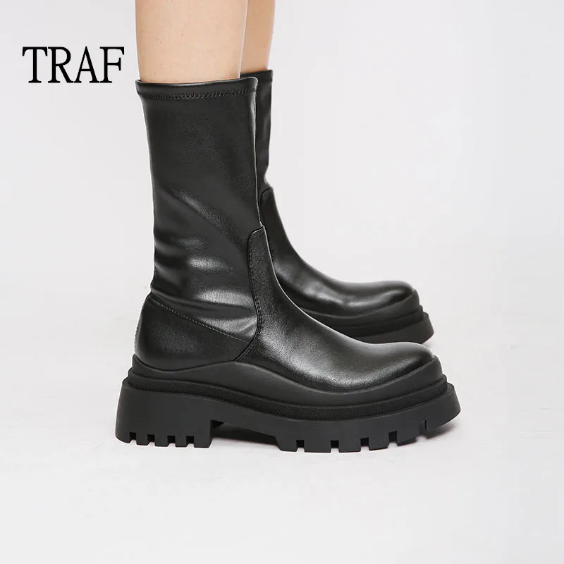 

Женские ботильоны на высоком каблуке, с круглым носком, без застежки