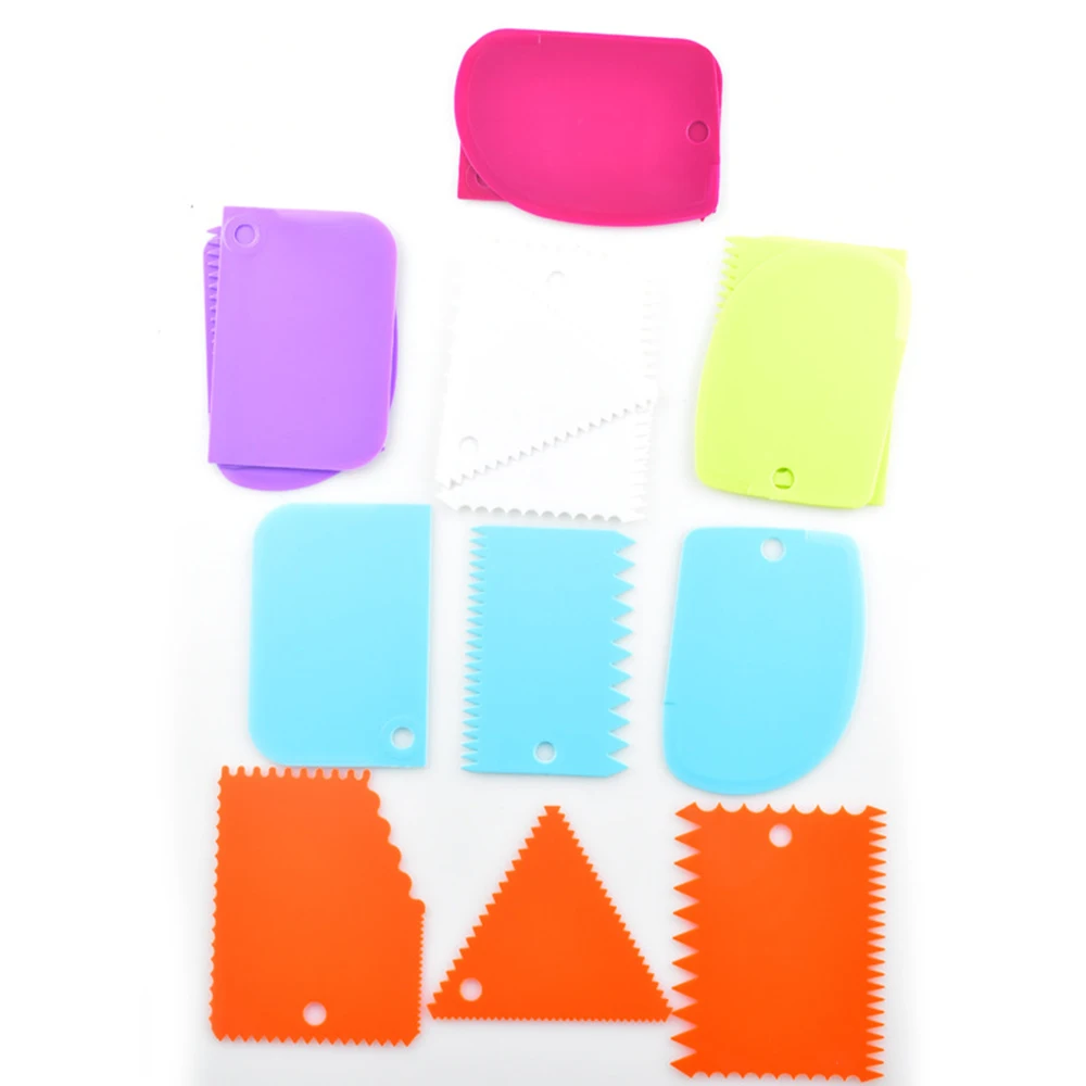

3PCS/Set Plastic Cake Cookie Spatulas Scraper Decorating Tools Dough Icing Scrapers Kitchen Cake Decorating Accessories