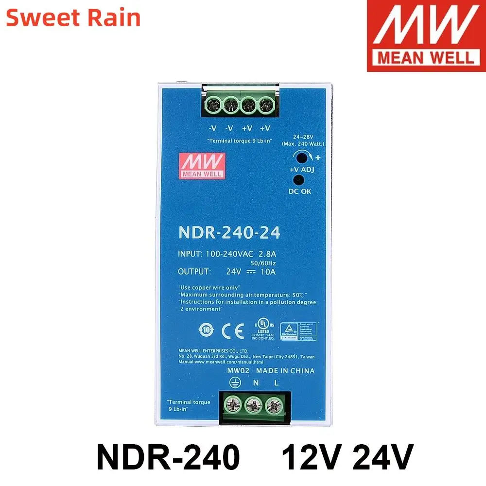 MEAN WELL NDR-75 120 240 12 В 24 48 meanwell -120 -240 промышленная DIN-рейка с одним выходом NDR-120 NDR-240