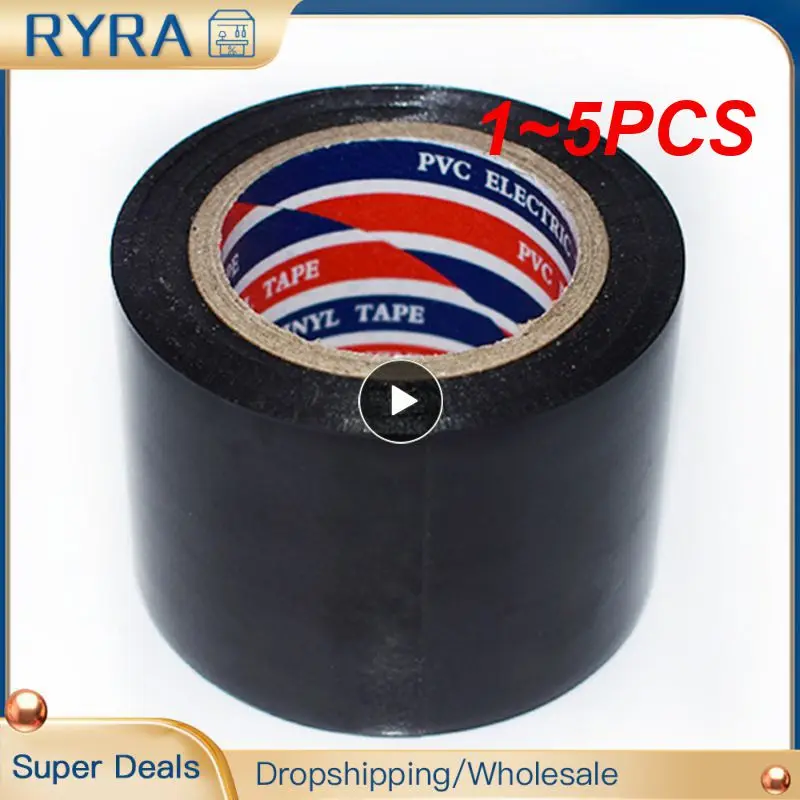 

1~5PCS Black Flame Retardant Electrical Insulation Tape Electrician Wire High Voltage PVC Waterproof Self-adhesive Tape 2023 New