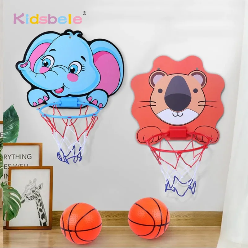 

Children Basketball Hoop Kit Outdoor Indoor Game Board Net Cartoon Creative Animal Target Dartboard Shooting Educational Toy