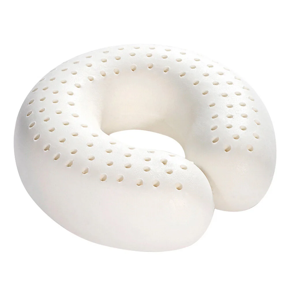 

1pc Latex Pillow U Shaped Pillow Cervical Spine Neck Pillow (A Pillow Core without Pillowcase, White)