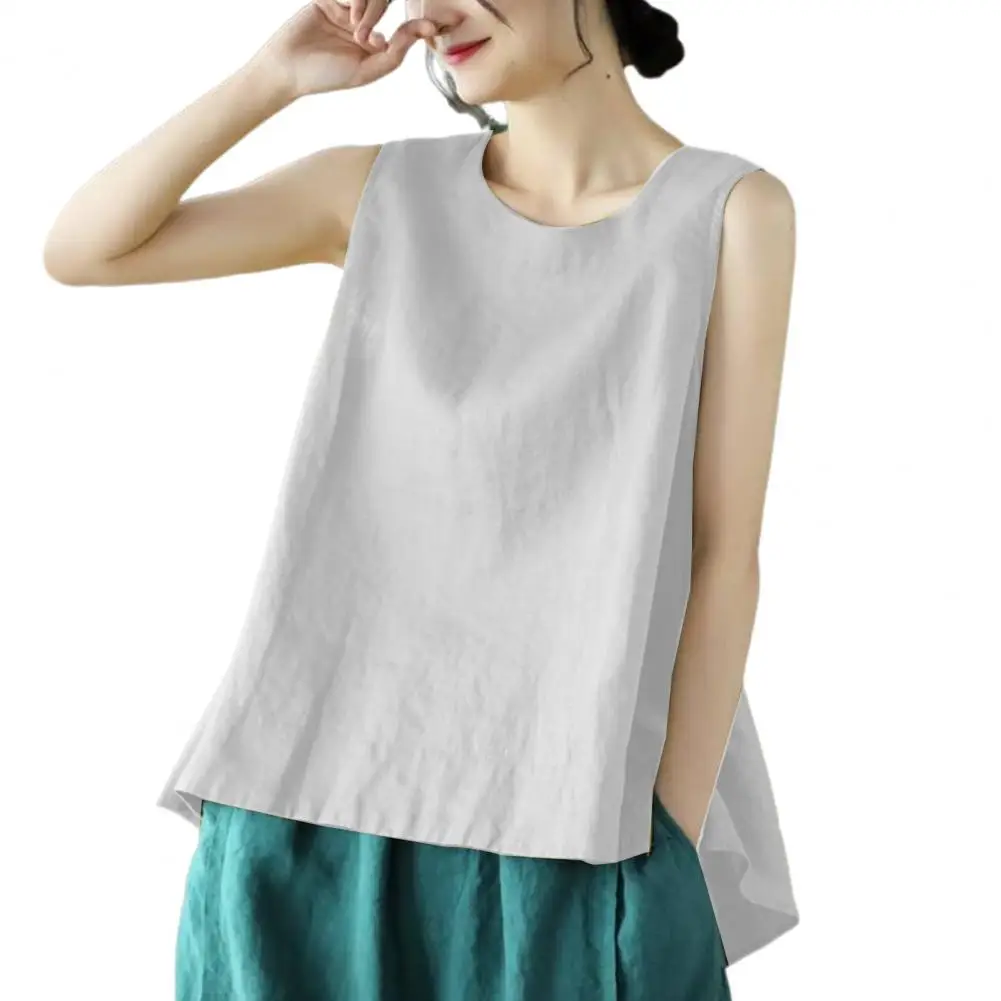 Женский жилет свободного кроя стильные женские топы без рукавов с круглым