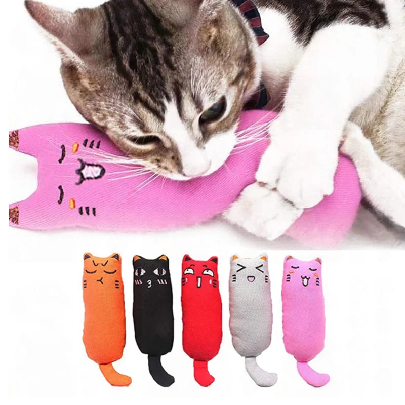 

Funny Pattern Pet Cats Toys Mint Natural Catnip Pets Cute Cat Toys Kitten Teeth Grinding Cat Plush Thumb Pillow Pet Accessories