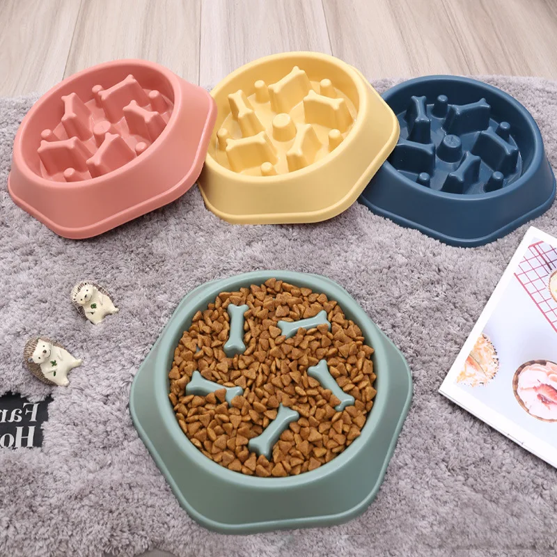 

Dog bowl anti choking slow food bowl small and medium-sized dog feeder basin cat food basin dog food anti overturning pet produc