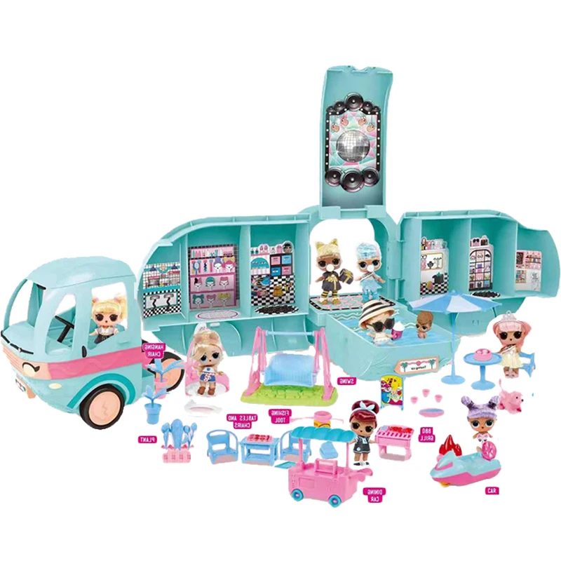 

2-in-1 Glamper Bus LOL Surprise Original Camper Removable Toy Car Head OMG Dolls Accessories Decoration Toys Gifts for Girls