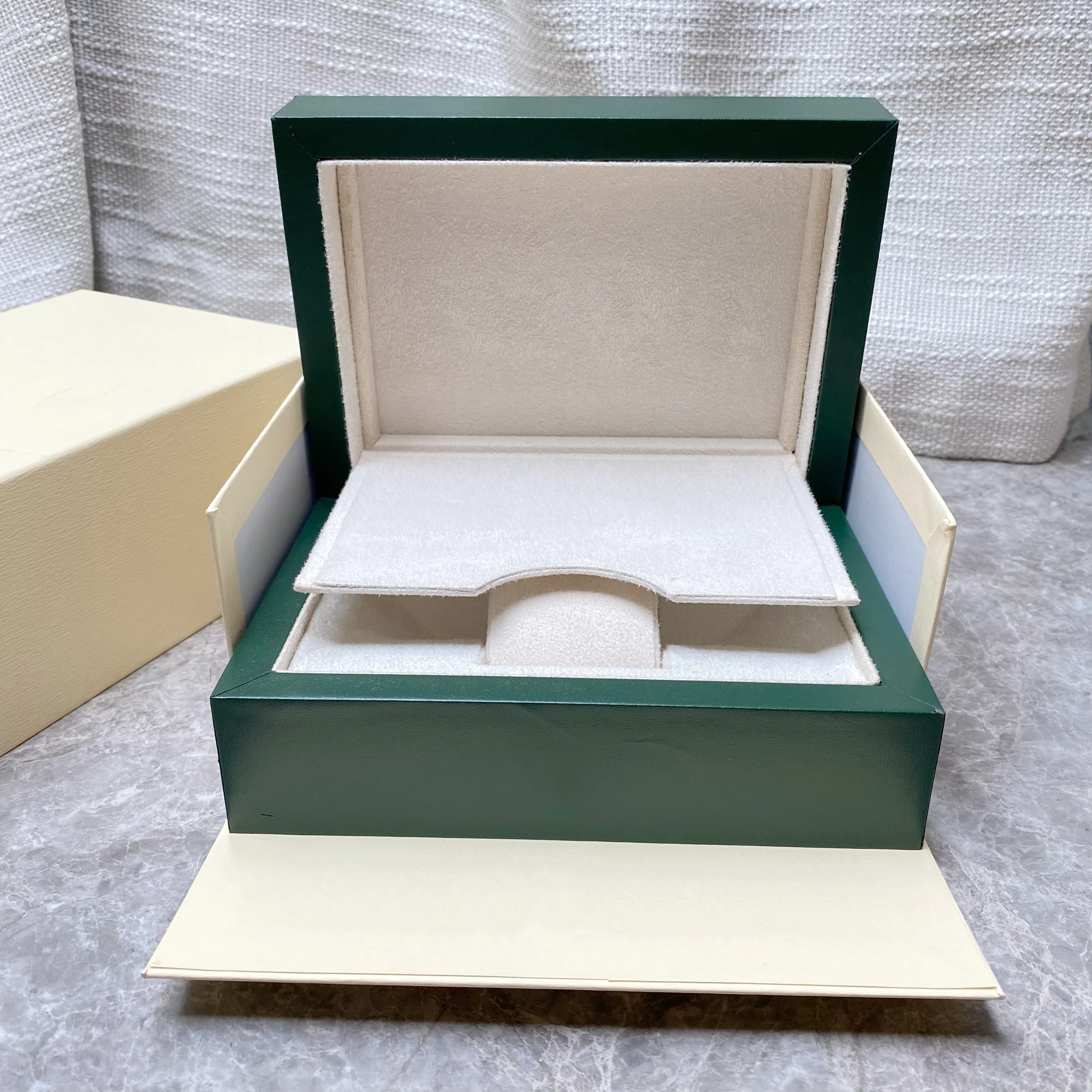Factory Outlet Green With Original Wooden Watch Box And Papers Luxury Brand Case With Card Custom AAA Watches Gift
