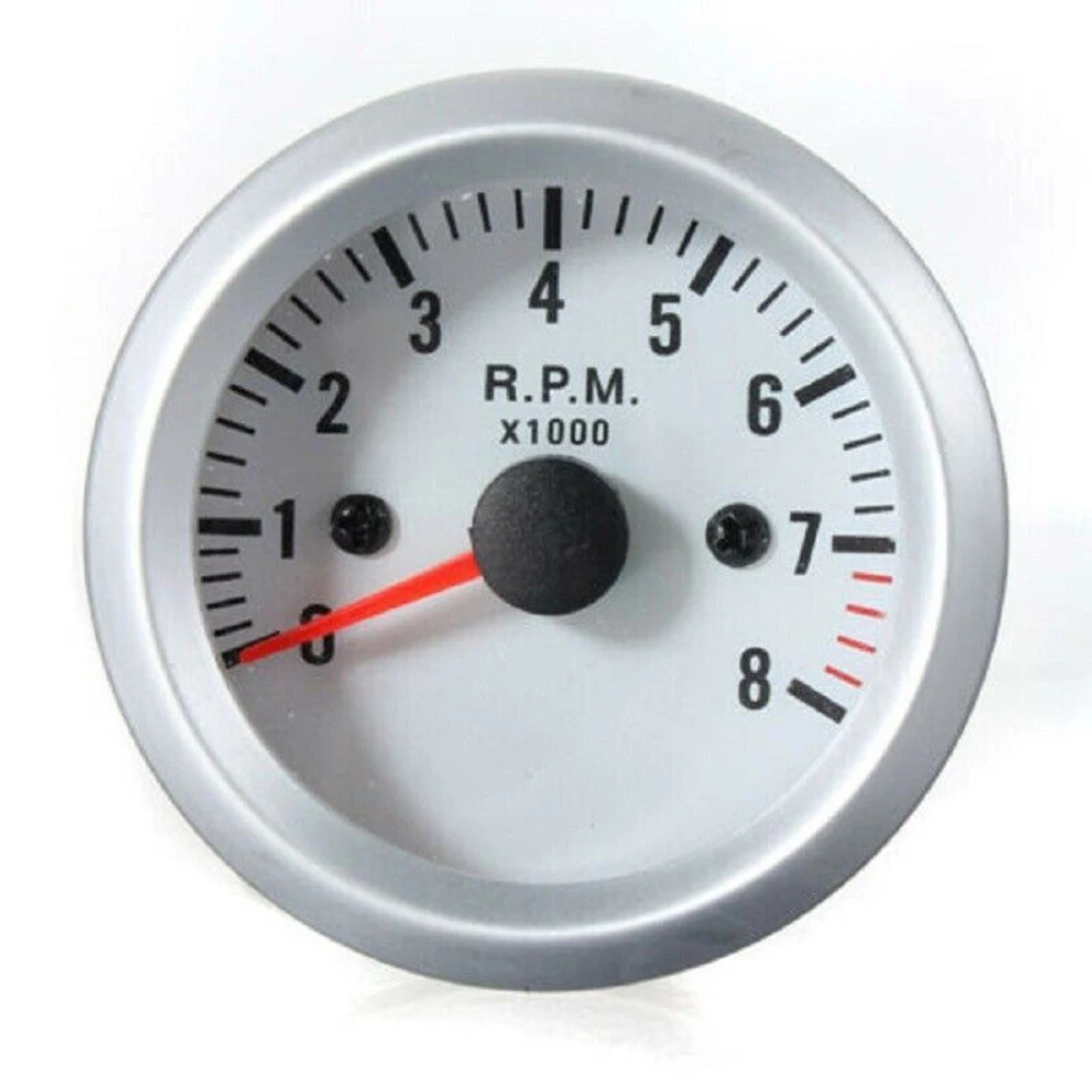 

High Quality Tachometer Gauge Rev Counter Tacho Pointer 000 RPM 12V 12V Petrol Vehicles 2" 52mm Blue Backlight