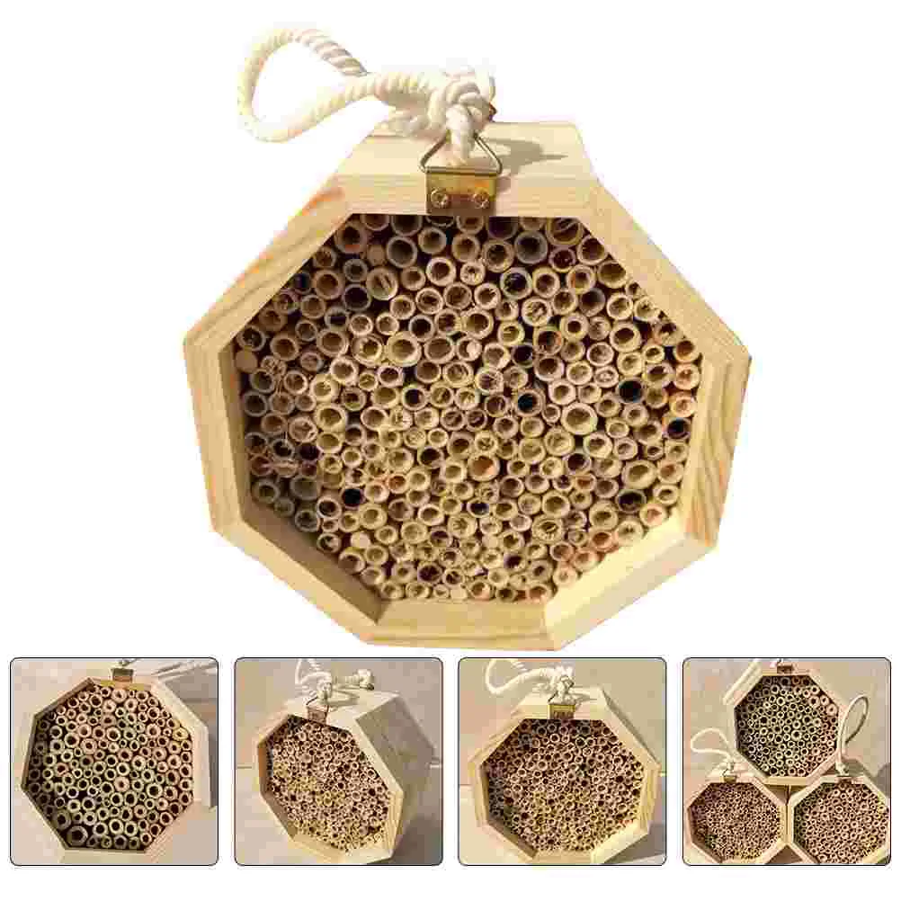 

Bee House Wooden Beehive Honey Bee House Garden Insect Hanging Cabin Outdoor Supply