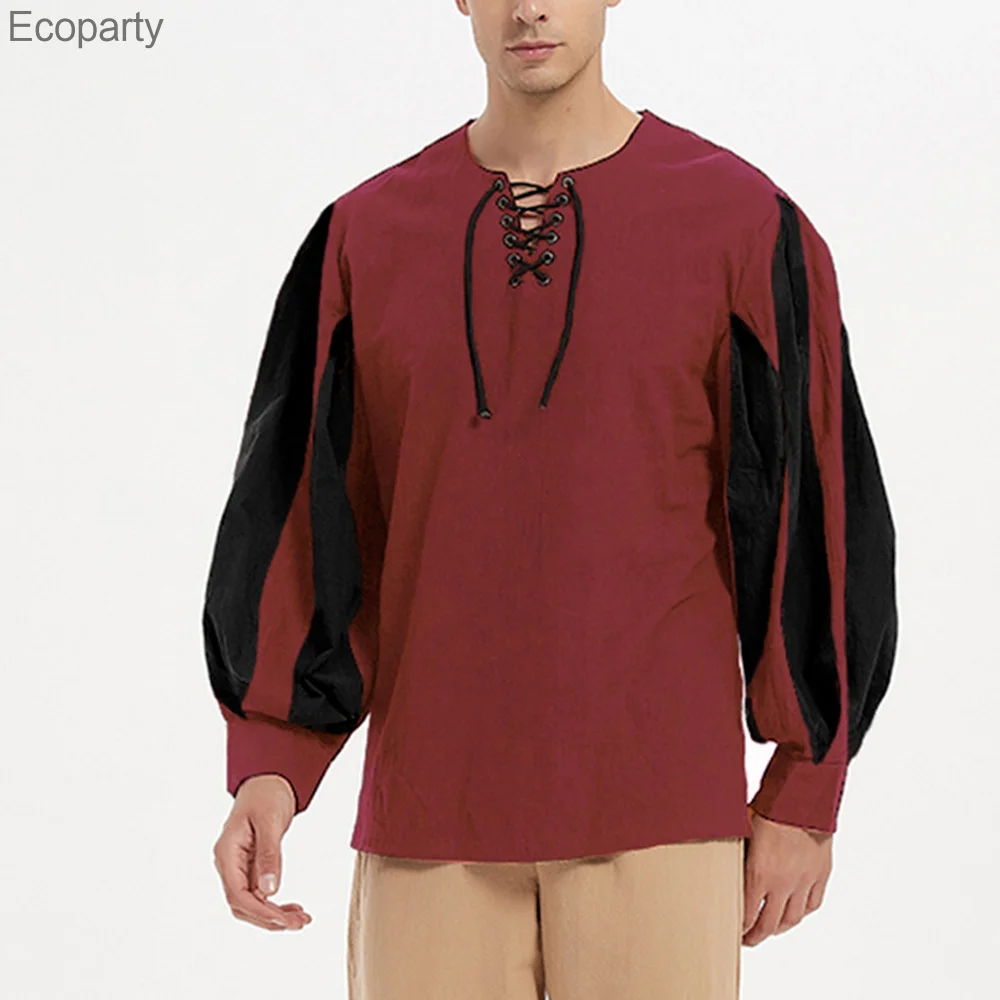 Мужской средневековый рыцарь воин костюм для косплея в стиле ретро блузка со